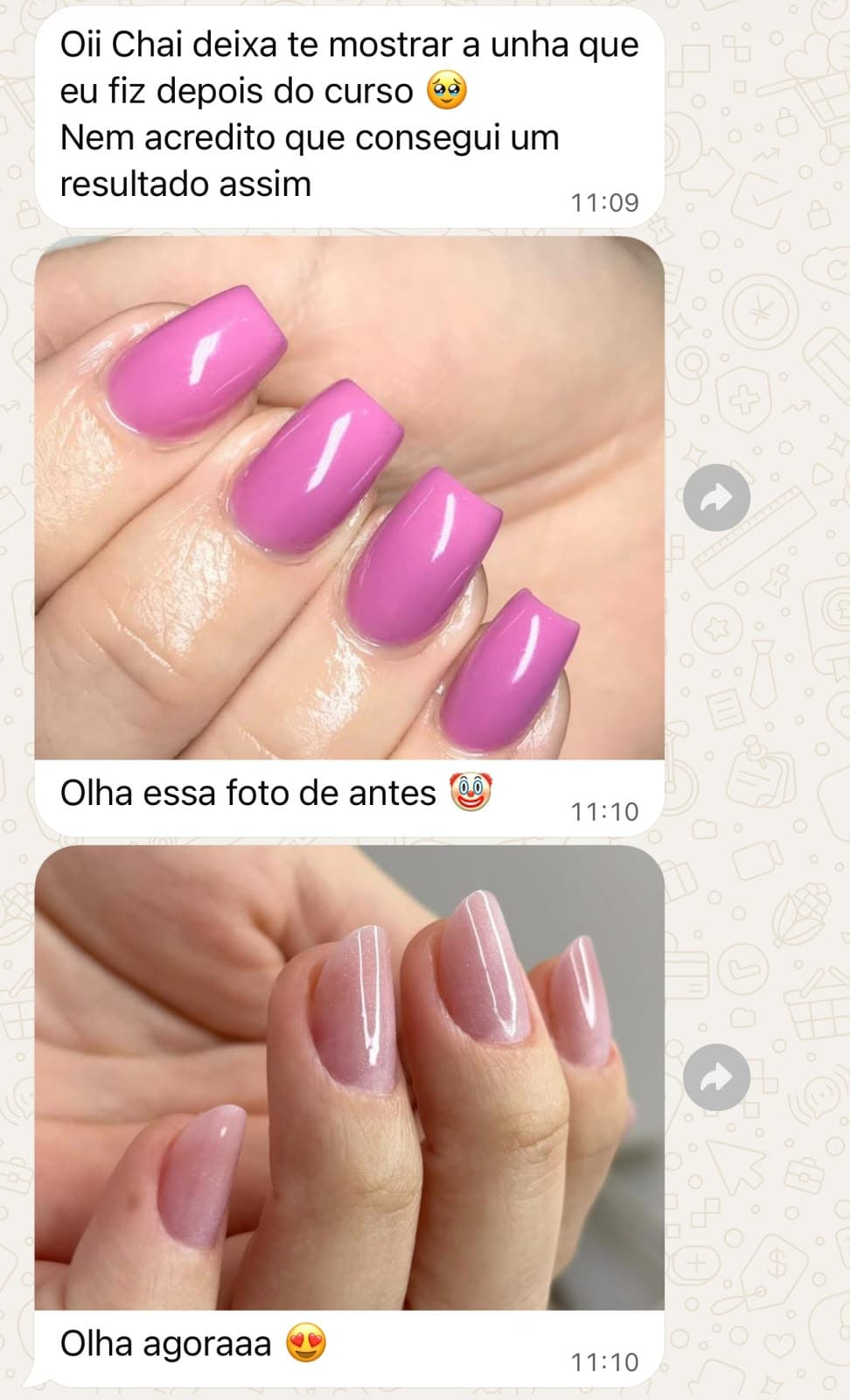 Relato de uma aluna sobre seus resultados